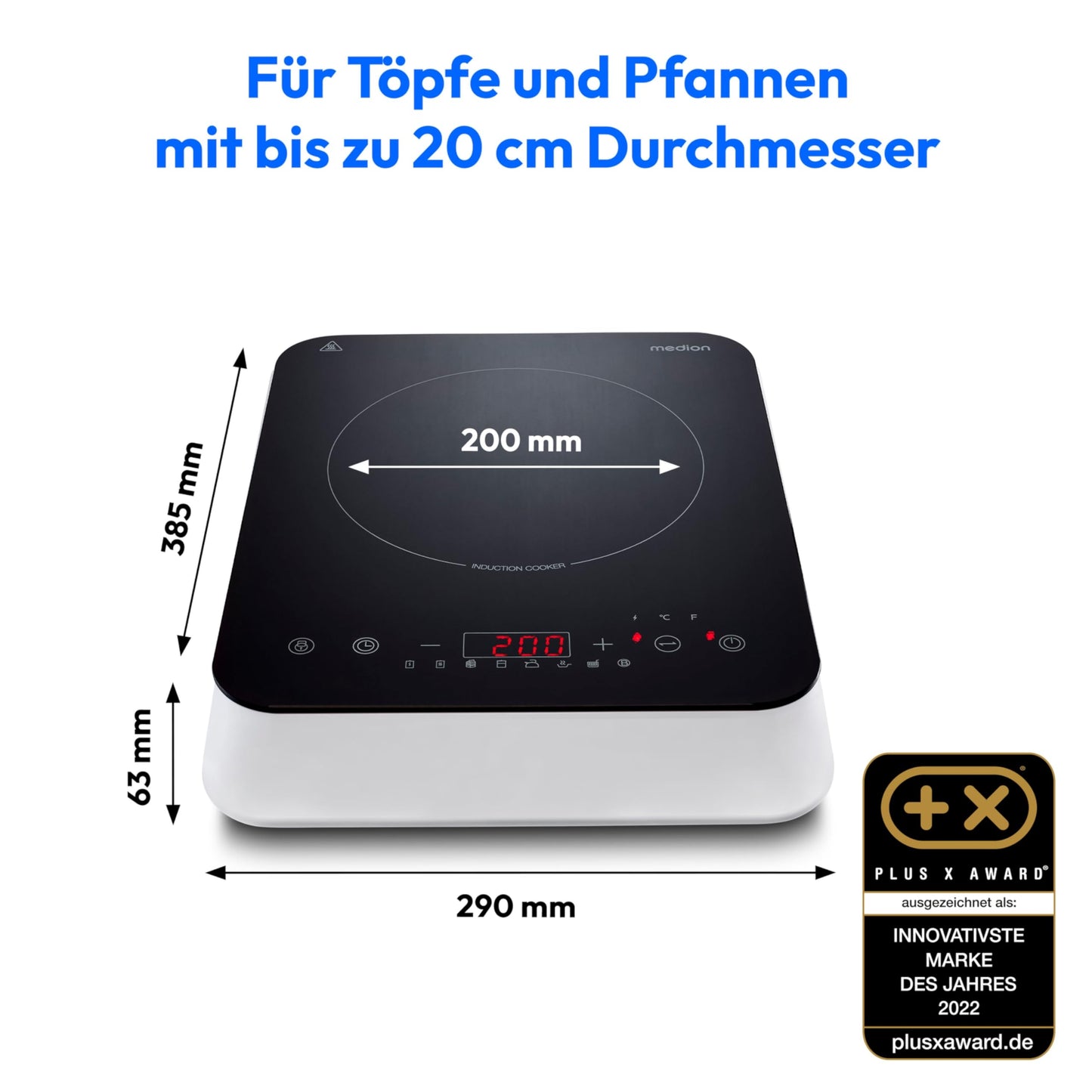 MEDION Induction Hot Plate 20cm 2000W MD18490