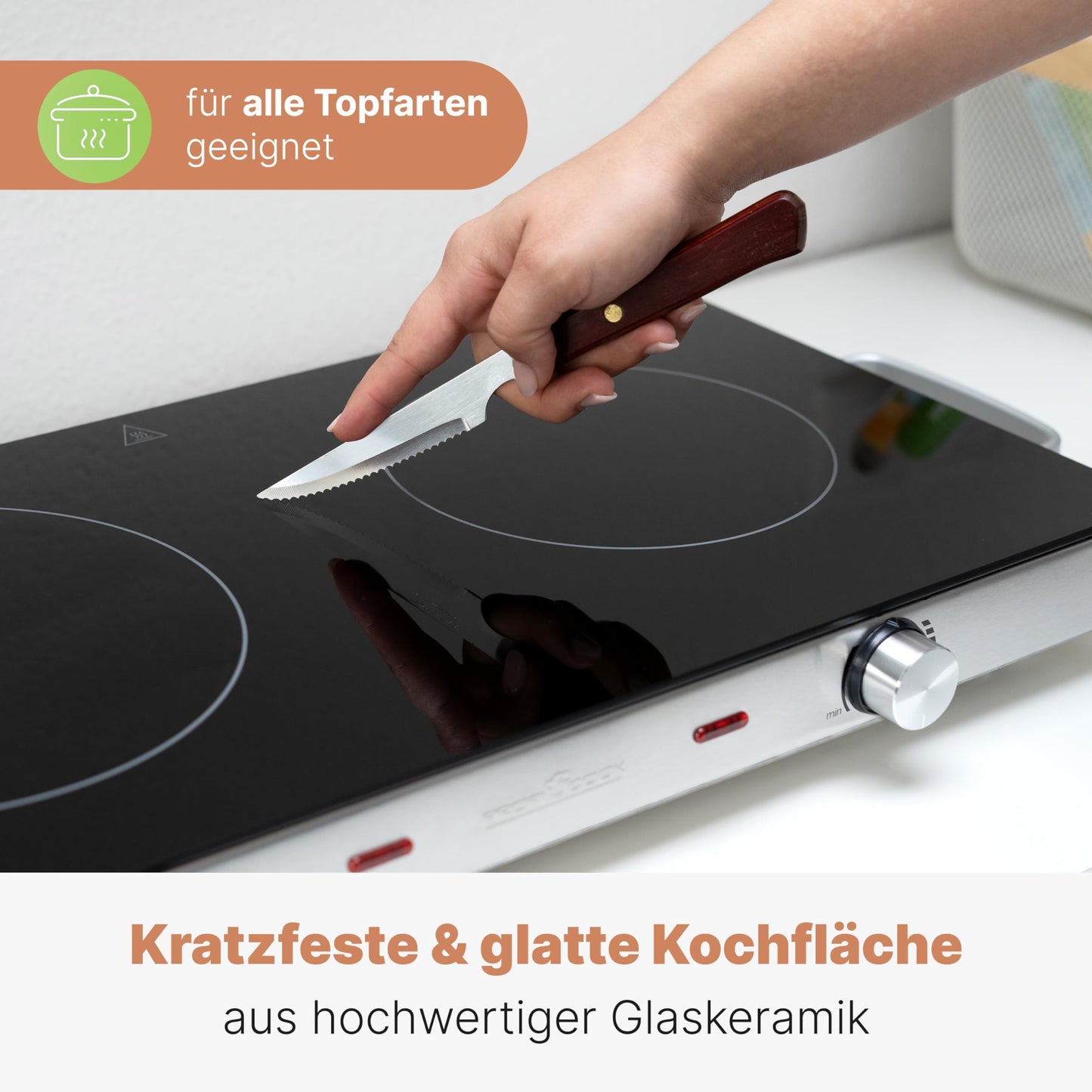 ProfiCook Doppelkochplatte Glaskeramik 2800W
